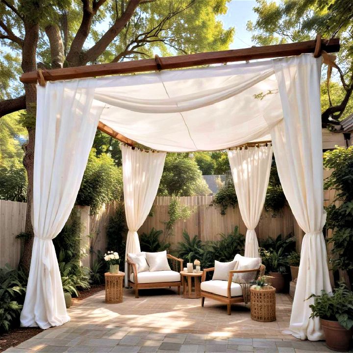 soft ethereal fabric canopies for outdoor shade and privacy