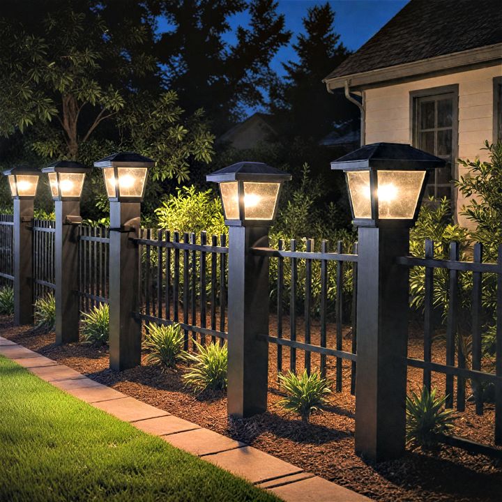 solar powered light fencing to highlight your front yard s architecture