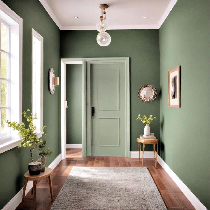 sophisticated jade green accent wall
