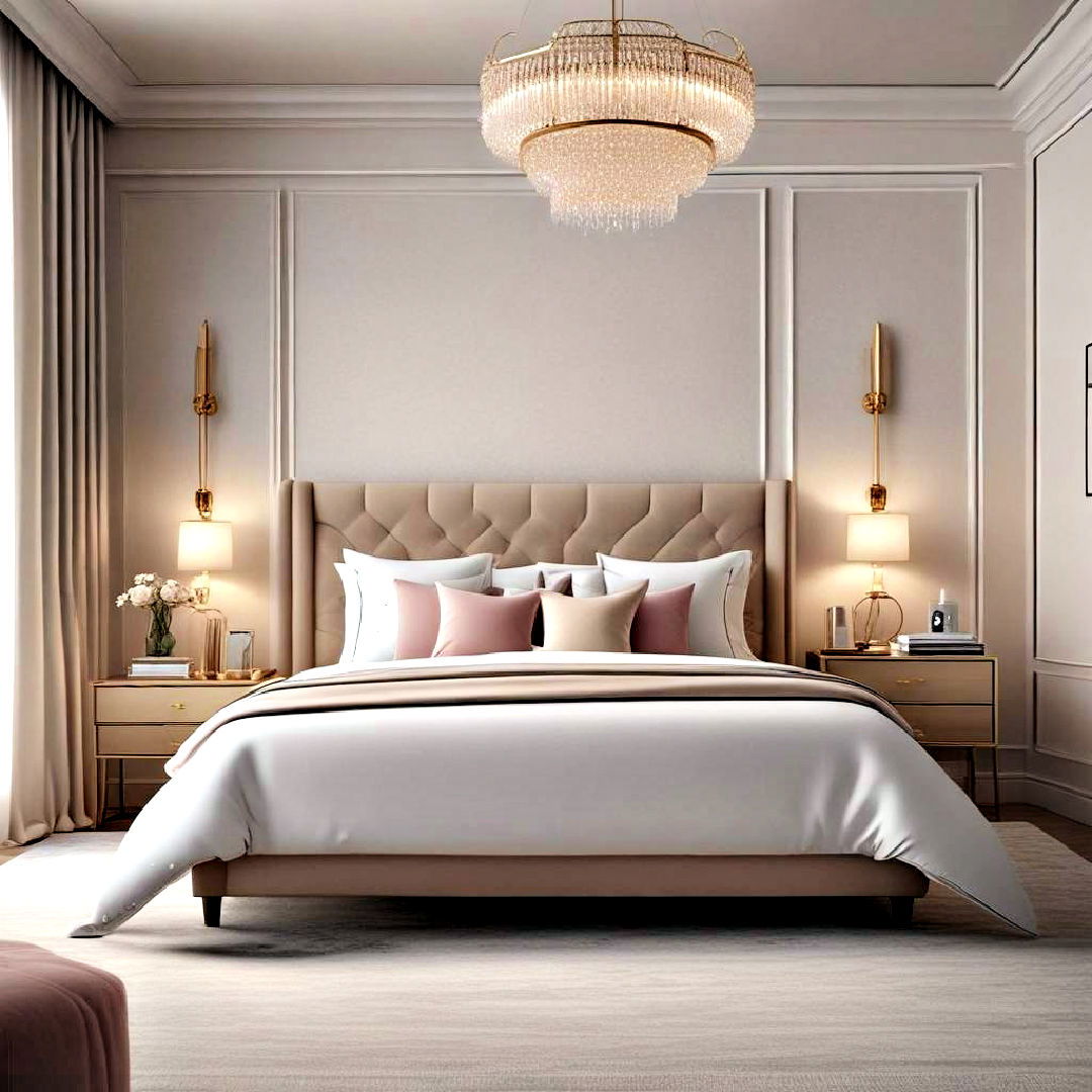 modern subtle glamour bedroom