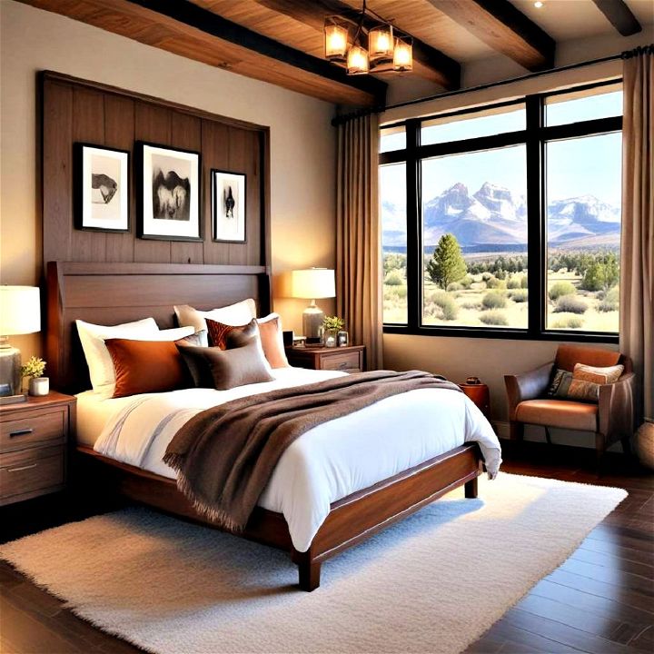 sophisticated modern western bedroom