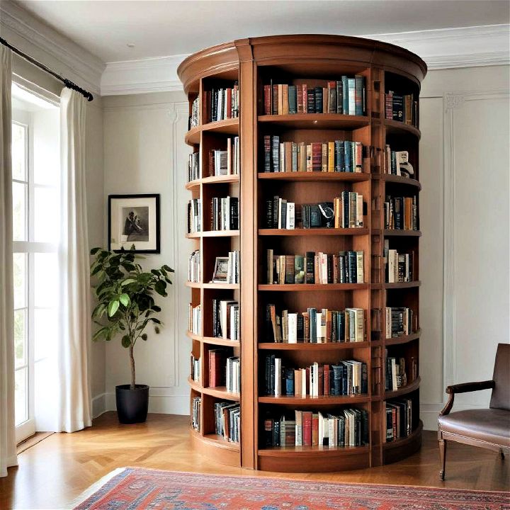 sophistication library with revolving bookcase