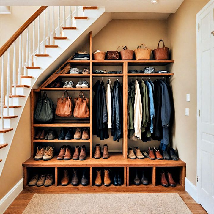space efficient beneath the stairs closet
