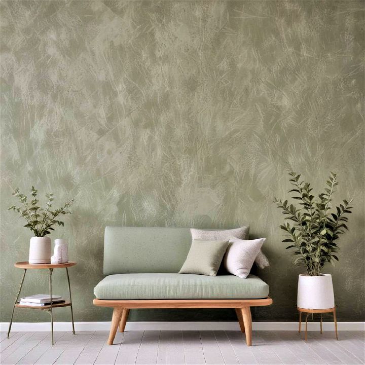 speckled sage green accent wall