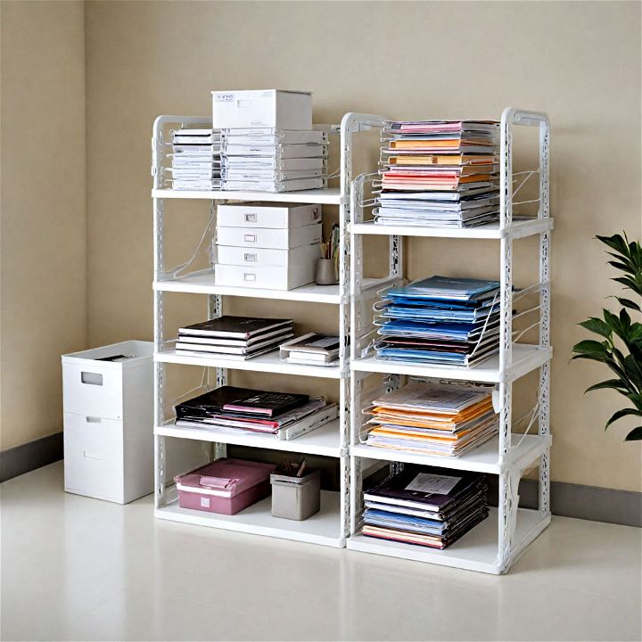 stackable trays and shelves for office  