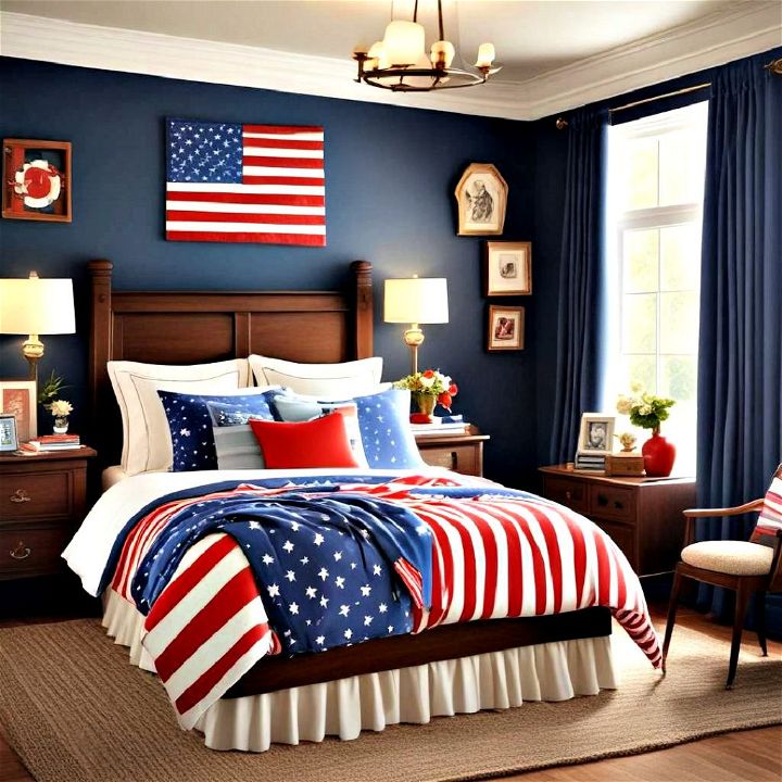 stars and stripes bedroom to embrace patriotic spirit