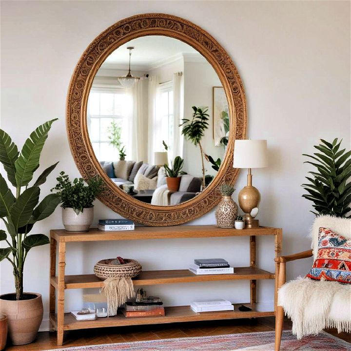 statement mirrors for boho living room