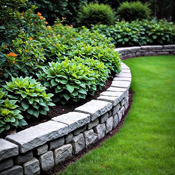 stone edging and border to define your garden