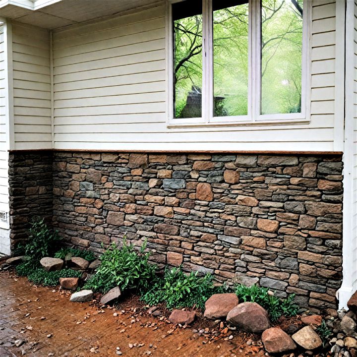 stone half wall for a rugged natural look