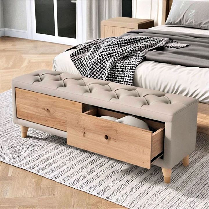 storage bench to maintain a clean look
