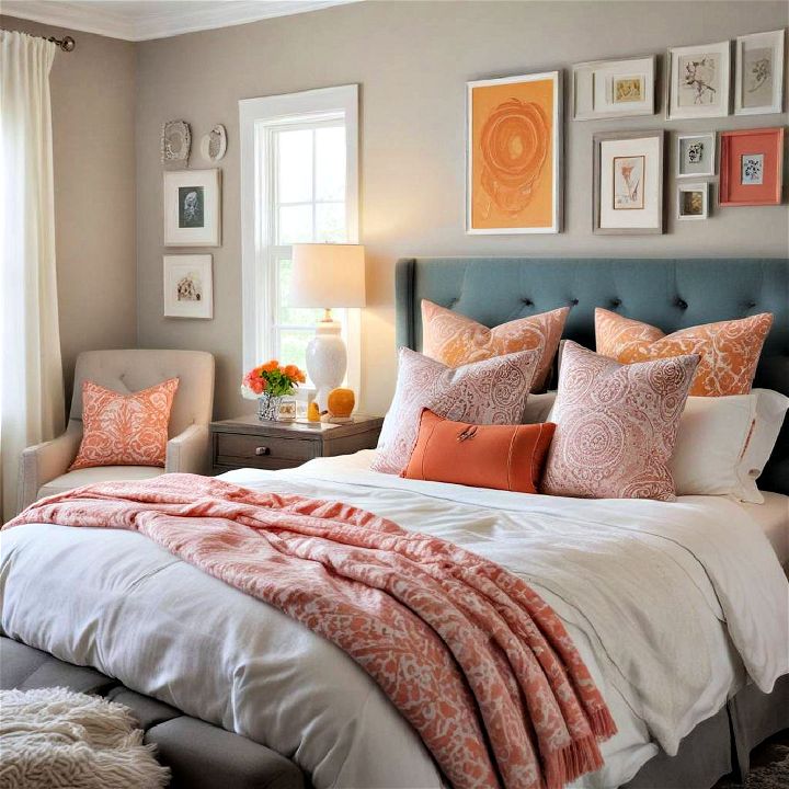 strategic color pops small guest bedroom
