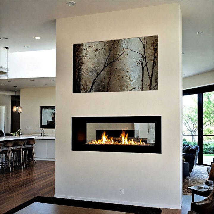 striking see through electric fireplace