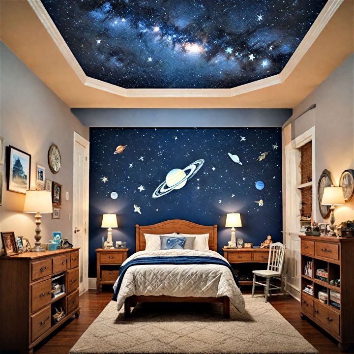 striking space station themed room