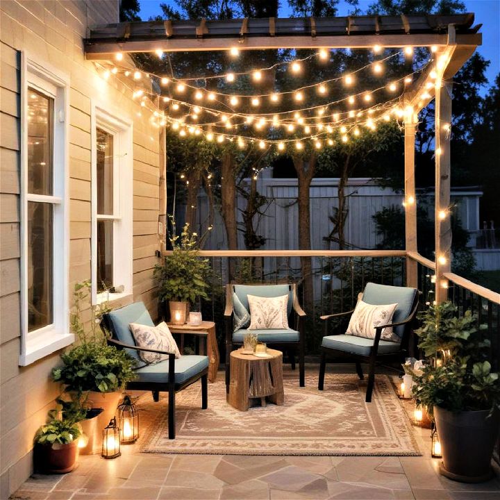 string lights for small porch