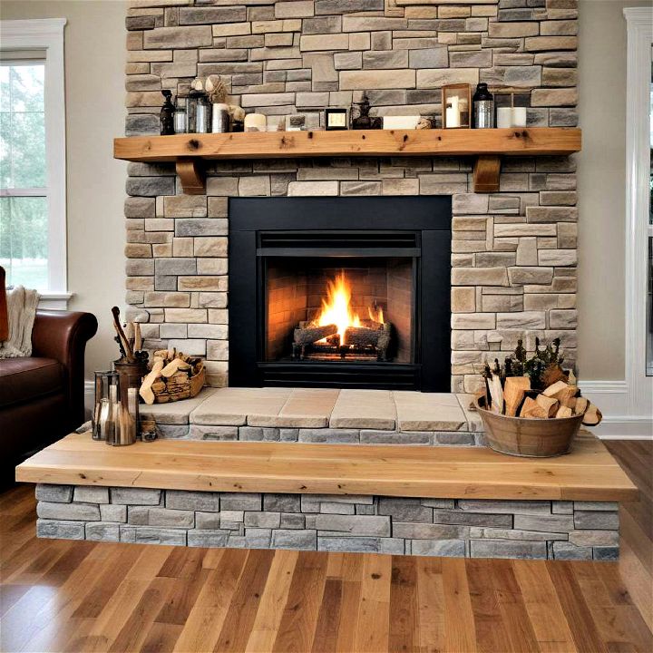 strong and durable wood hearth