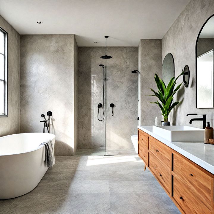 stucco wall to bring elegance to your bathroom