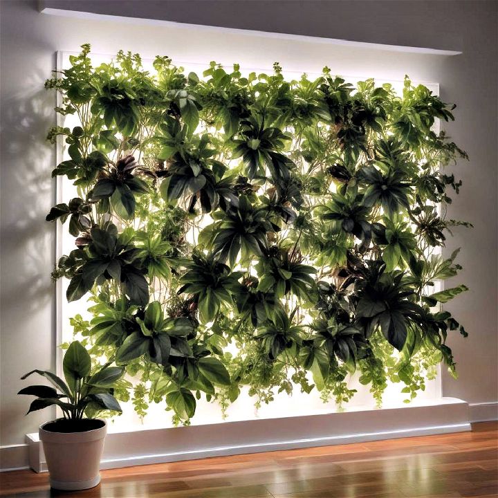 stunning led lit plant wall