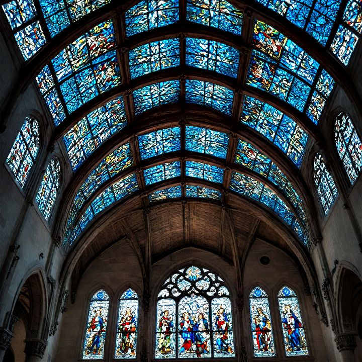 stunning stained glass vaulted ceiling