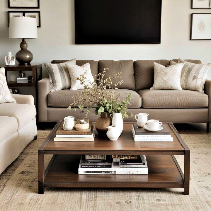 styled coffee table for family room