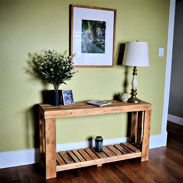 stylish and chic pallet console table