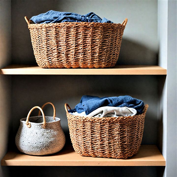 stylish and functional baskets for blankets pillows