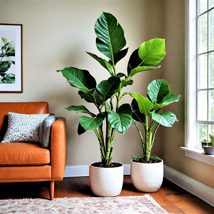 stylish and lively living room plants