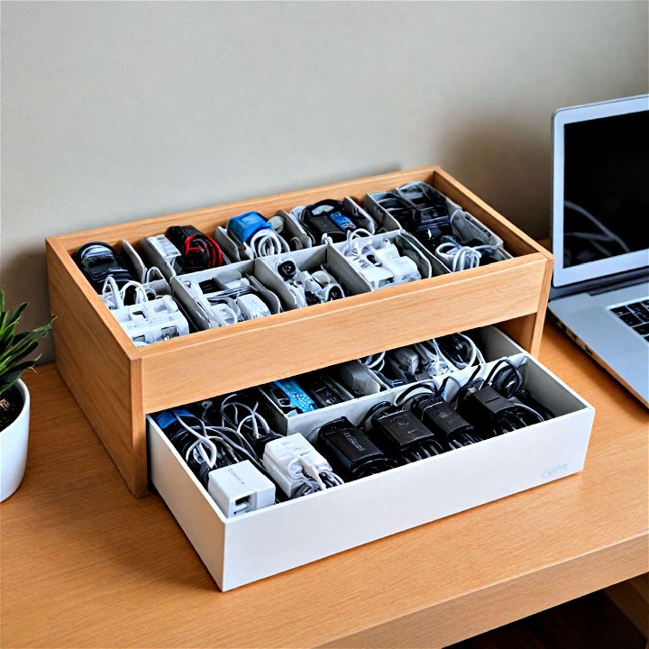 stylish and sleek cable organizing box