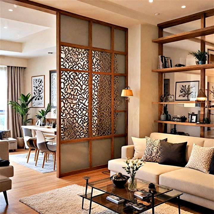 stylish and sleek living room divider