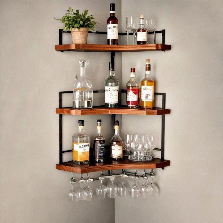 stylish corner bar shelf