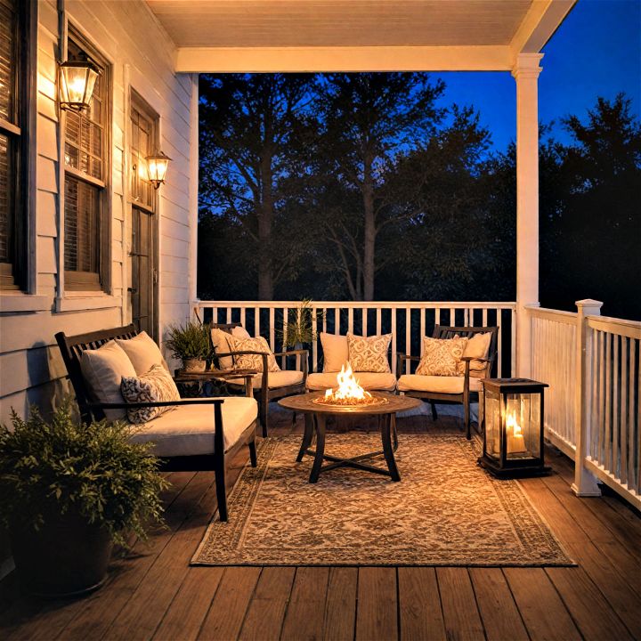 stylish fire pit to enhance your porch's appeal