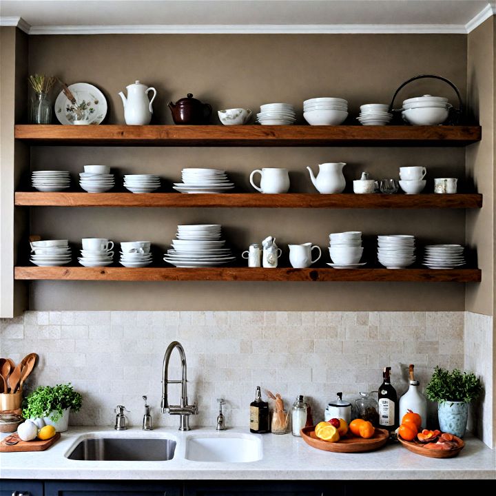 stylish floating shelves to display your beautiful dishware