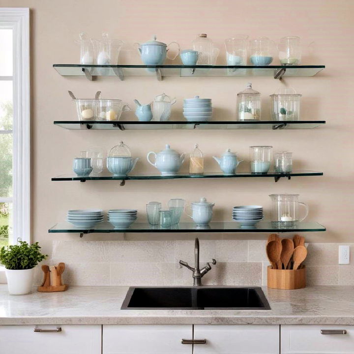 stylish glass shelves