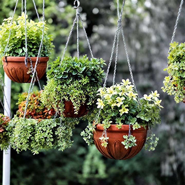 stylish hanging planters for small gardens