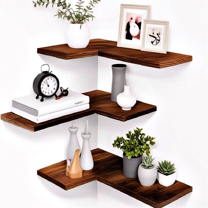 stylish l shaped floating shelves
