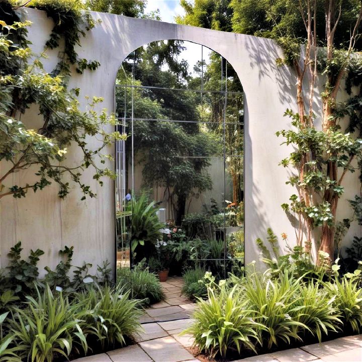 stylish mirror wall for garden