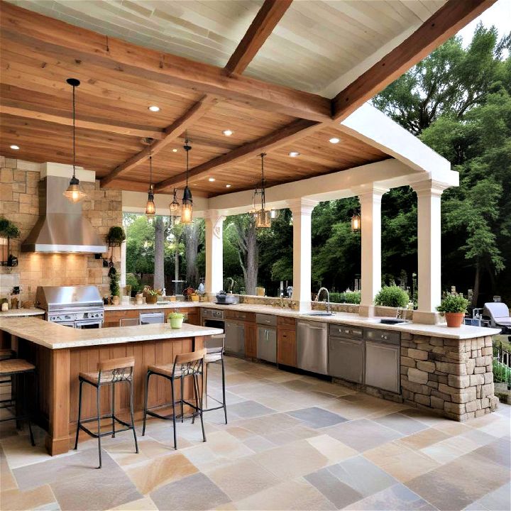 stylish outdoor kitchen