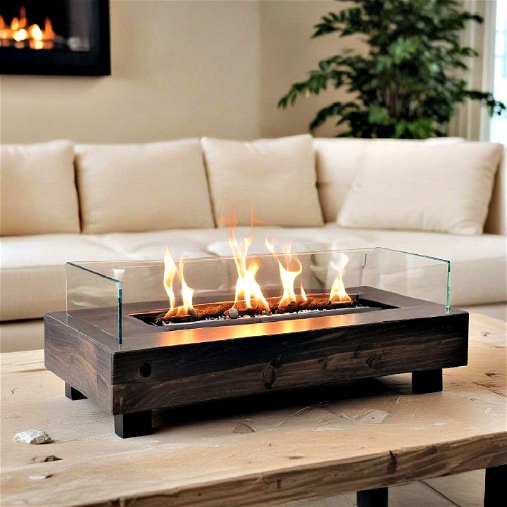stylish portable tabletop fireplace