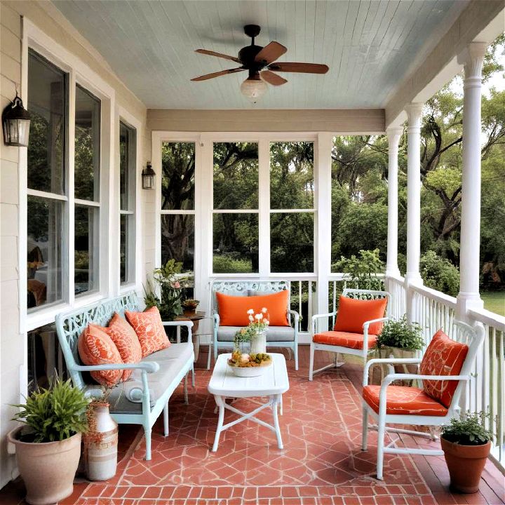 stylish retro themed porch