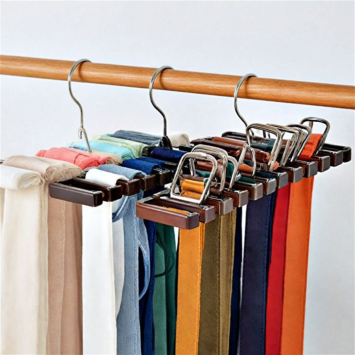 stylish scarf and belt hangers for closet