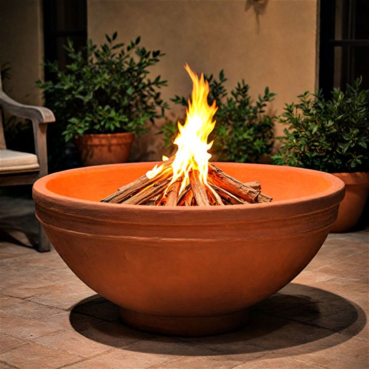 subtle yet stylish terracotta fire bowl