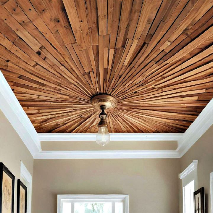 sunburst wood ceiling design