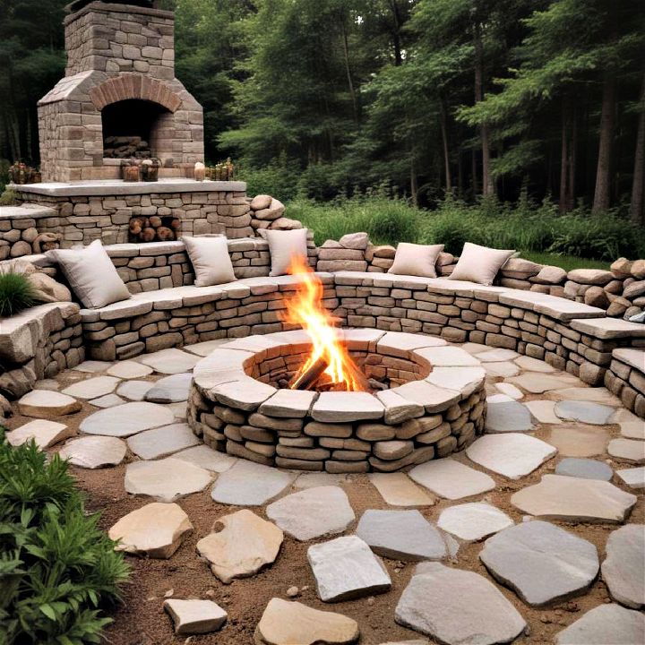 sunken fire pit to create a unique outdoor experience