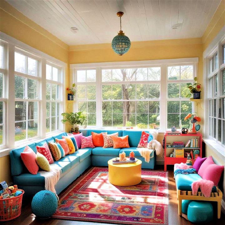 sunroom as a vibrant play space for children