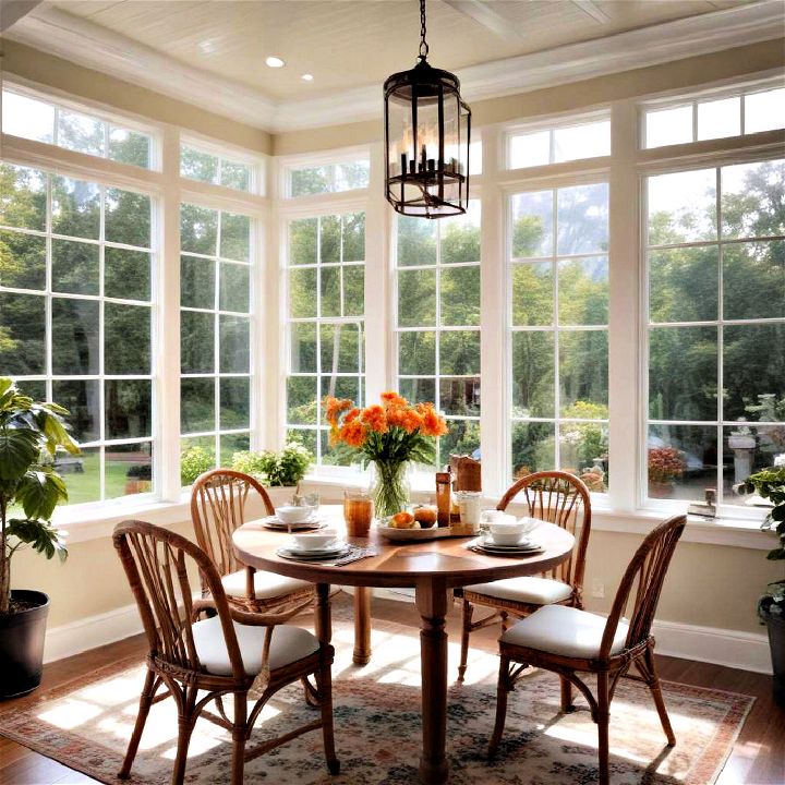 sunroom into an inviting dining area