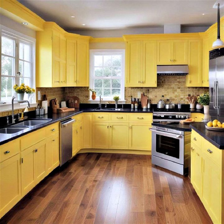 sunshine yellow kitchen cabinets