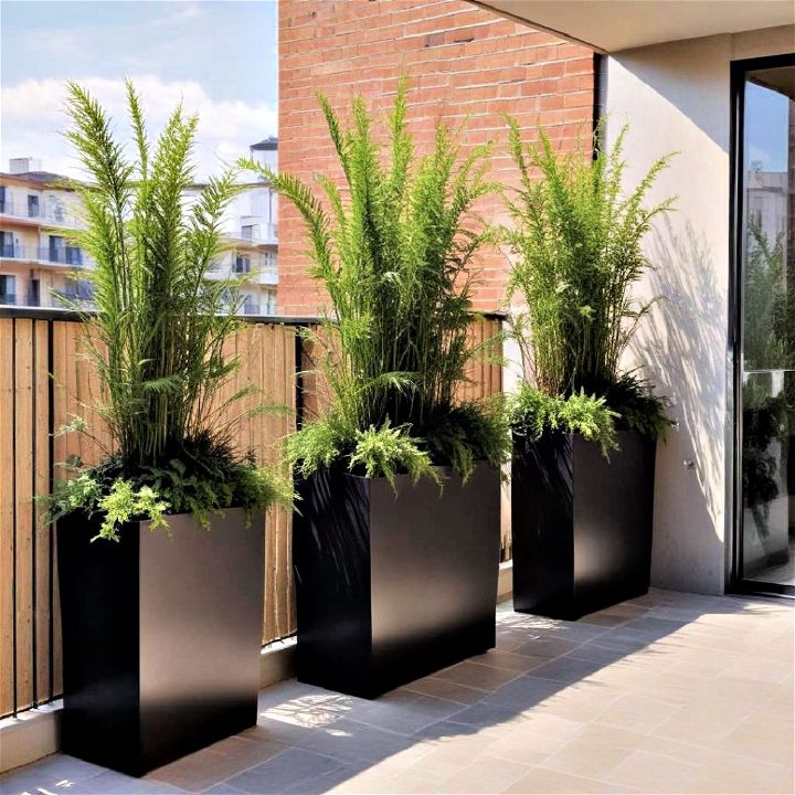 tall planters for balcony privacy