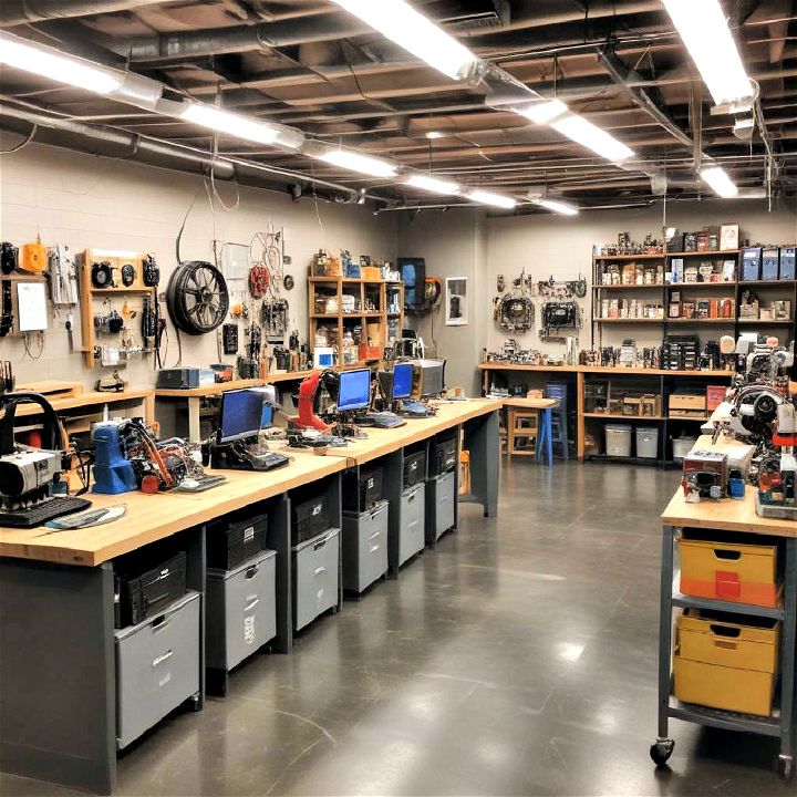 tech lab and maker space experimenting and learning