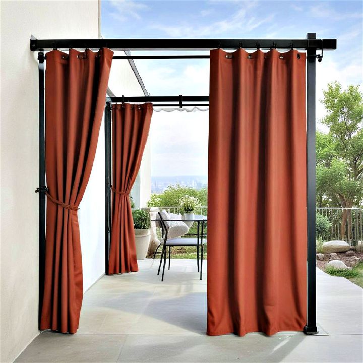tension rod with curtains
