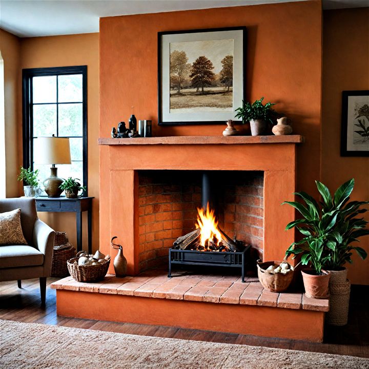 terracotta hearth to bring an earthy vibe
