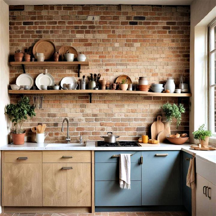 textured wall for boho kitchen